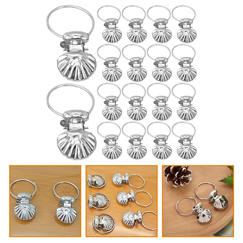 

50Pcs Metal Curtain Ring Clips No Burrs Safe Use Shower Sock Holder Curtain Rings with Clips Drapery Rings Clip