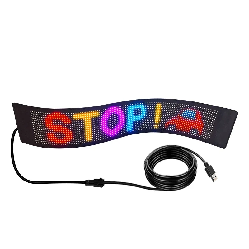 Scrolling Huge Bright Advertising Flexible LED Store Sign App Control Custom Text Pattern Animation Programmable LED Display