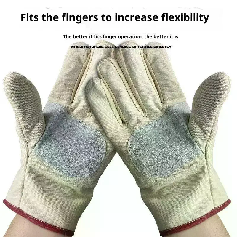 Canvas Gloves Wear-resistant Welder Maintenance Canvas Gloves Double Thickened Protective Labor Protection Gloves Canvas Gloves