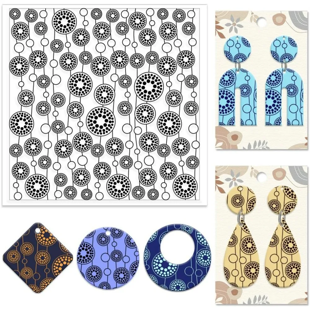 Polka Dots Circles Pearl Silicone Texture Stamp Polymer Clay Molds DIY Clay Texture Tools for Clay Pottery Earring Jewelry