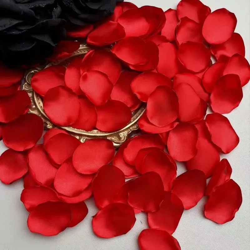 

300Pcs/Bag Red Silk Satin Rose Petals Handmade Artifical Flowers Boda Girl Basket Home DecorTable Wedding Party Accessories