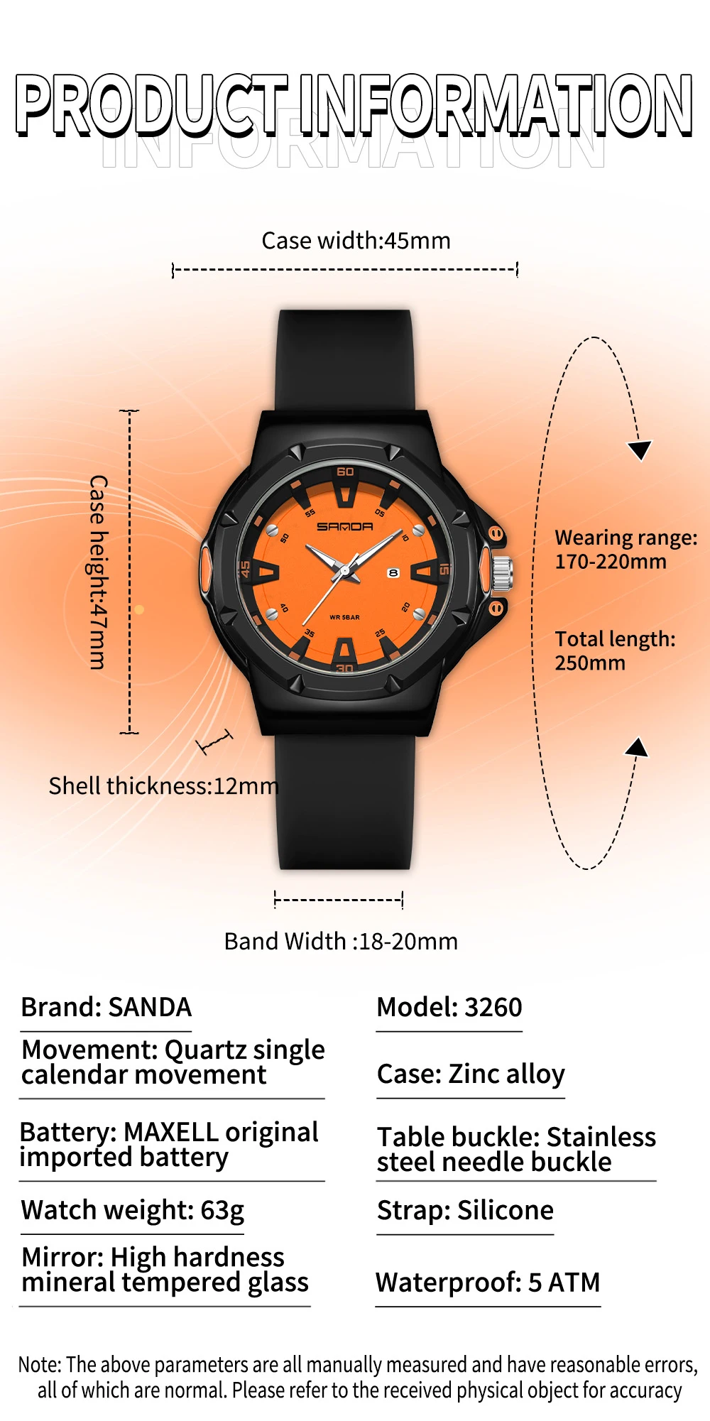 SANDA New 3260 Fashion Student Quartz Watch Waterproof Luminous Calendar Simple Women's Student Quartz Watch 2025