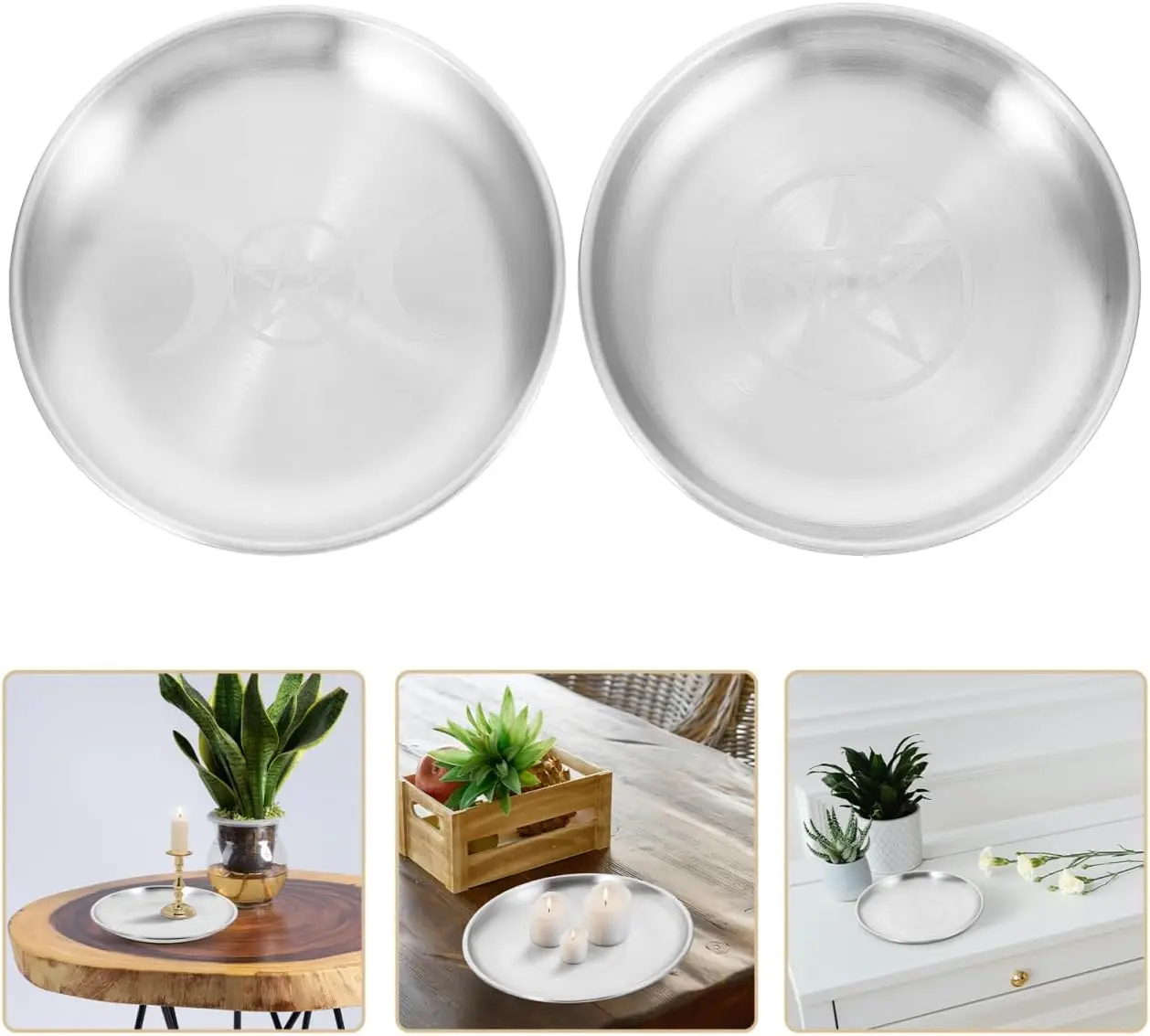 

Iron Crafted Ritual Plate Fireproof Bowl Candle Holder Smudging Decor Offering Dish Spiritual Decor Witchcraft and Tarot Supplie