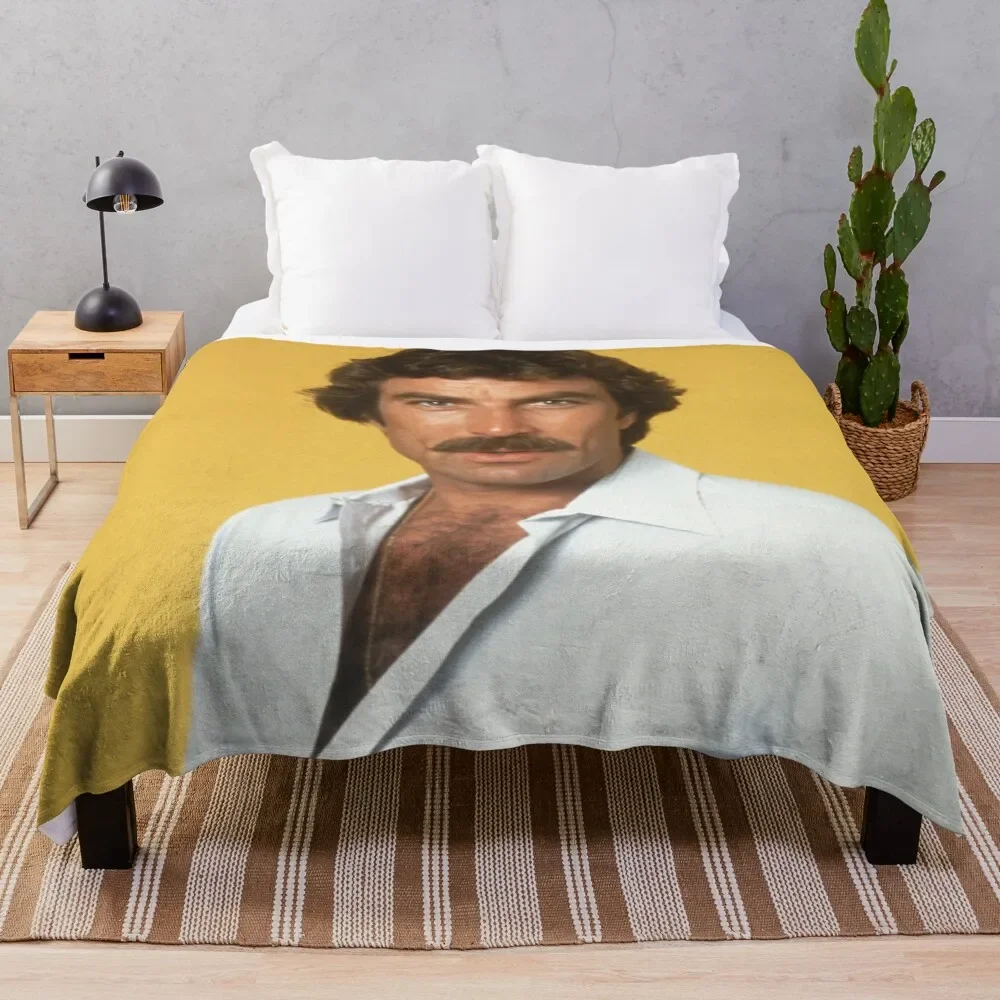 

Tom Selleck Throw Blanket Summer Cool Breathable Blanket for Sleeping