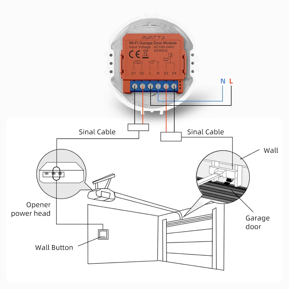 AVATTO WLAN-Garagentoröffner, Smart App Fernbedienung, Sprachsteuerung, Tor- und Türschaltermodul, kompatibel mit Tuya, Alexa, Google Home, Alice – Detail 9