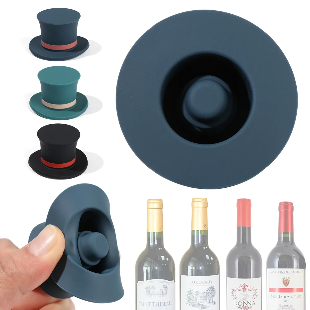 1PC Wine Bottle Stopper Silicone Creative Champagne Wine Beer Bottle Cork Stopper Plug Wine Bottle Sealer Cap Bar Kitchen Tool