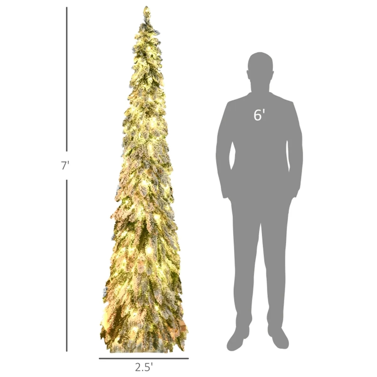 7ft Christmas Tree Decoration Lighting, Packaged Warm White Courtyard Indoor Usable