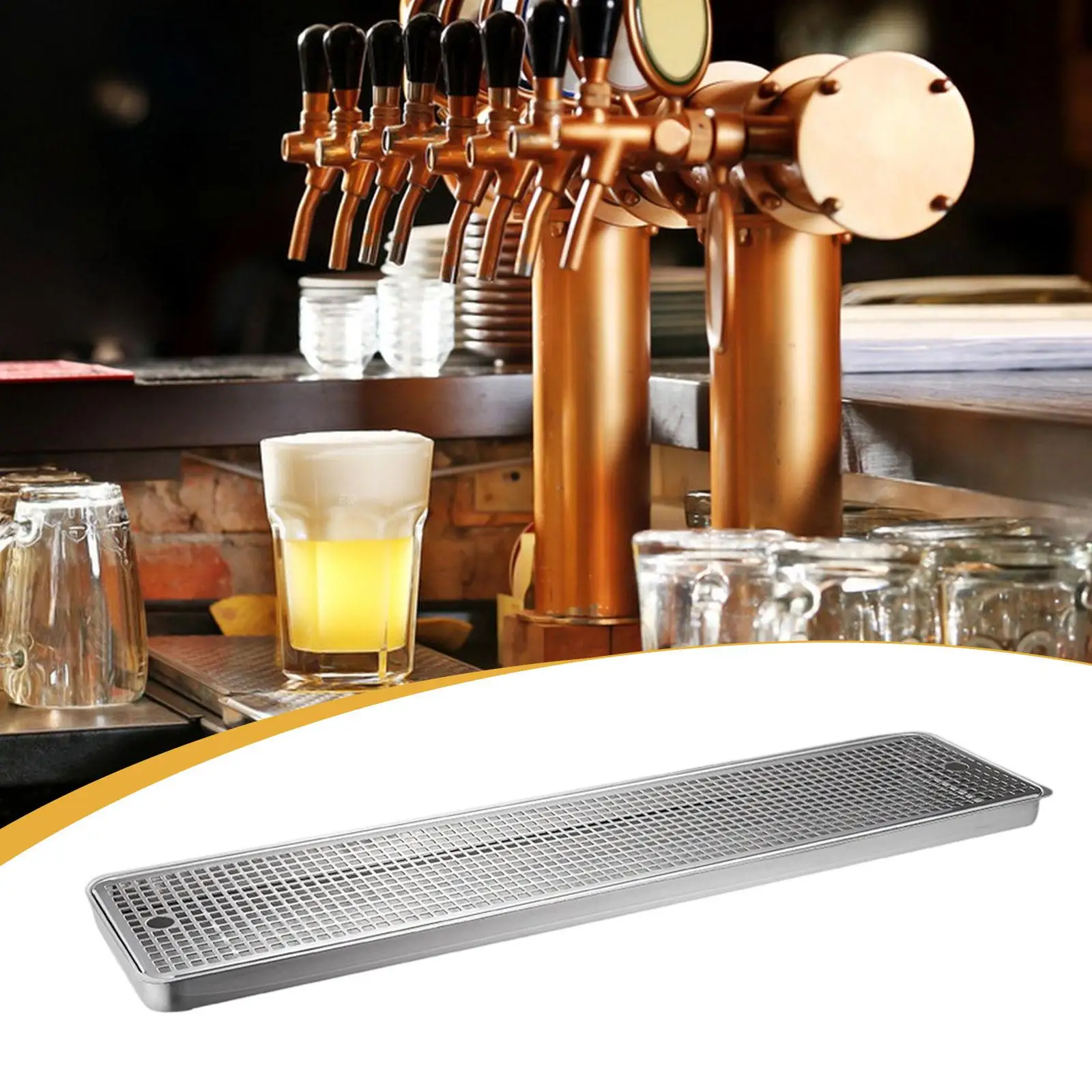 

Stainless Steel Beer Drip Tray Lightweight Removable Portable Kegerator Drip Tray for Club Coffee Shop Restaurant Teahouse Home
