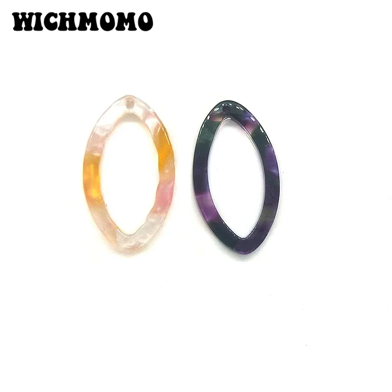 New Fashion 10 Pieces 23mm High Quality Oval Acetic Acid Resin Smooth Charms Connectors for DIY Earring Jewelry Accessories