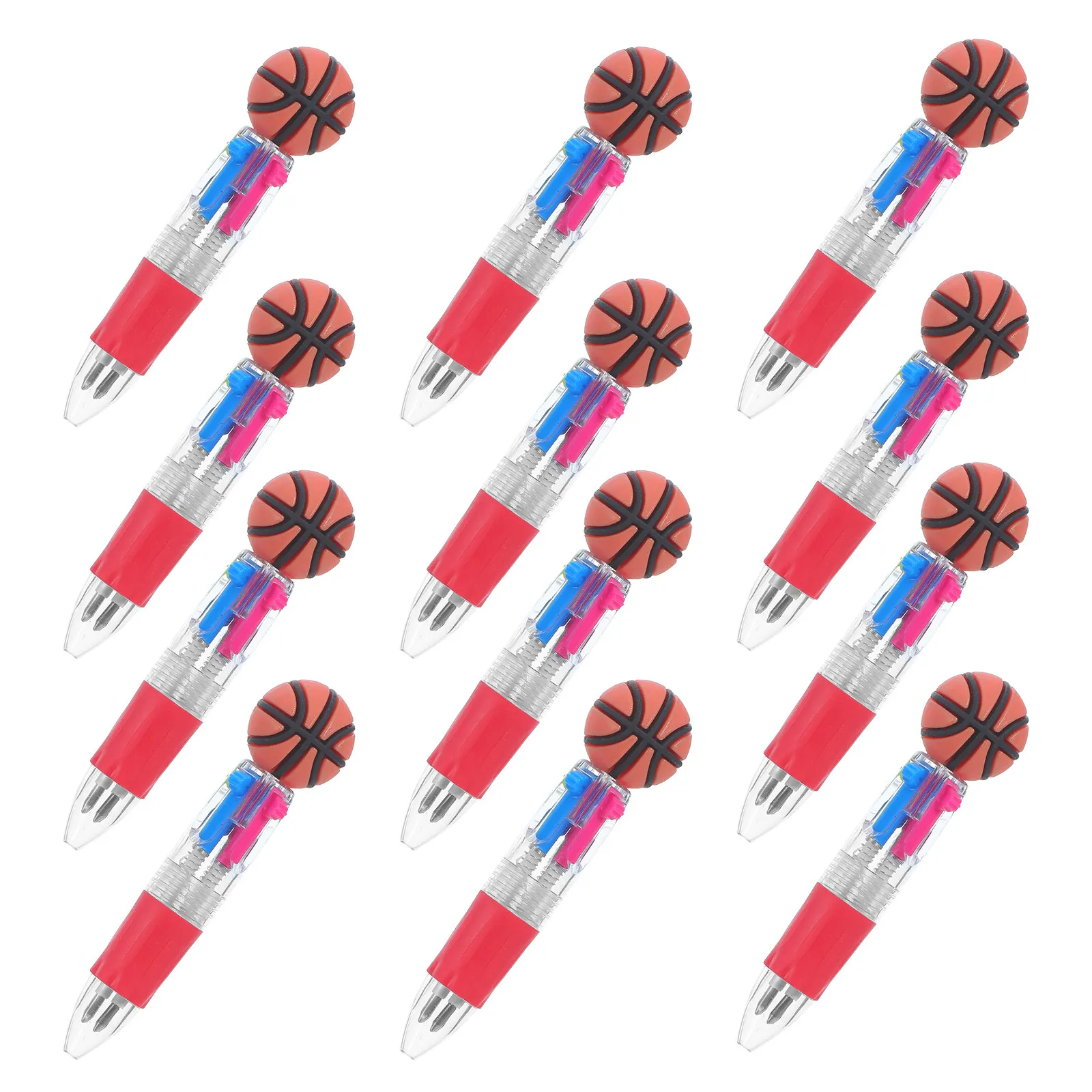

12Pcs Basketball Themed Multicolour Ballpoint Pens Mini Retractable Cartoon Pens for School Office Kids Sports Stationery Party