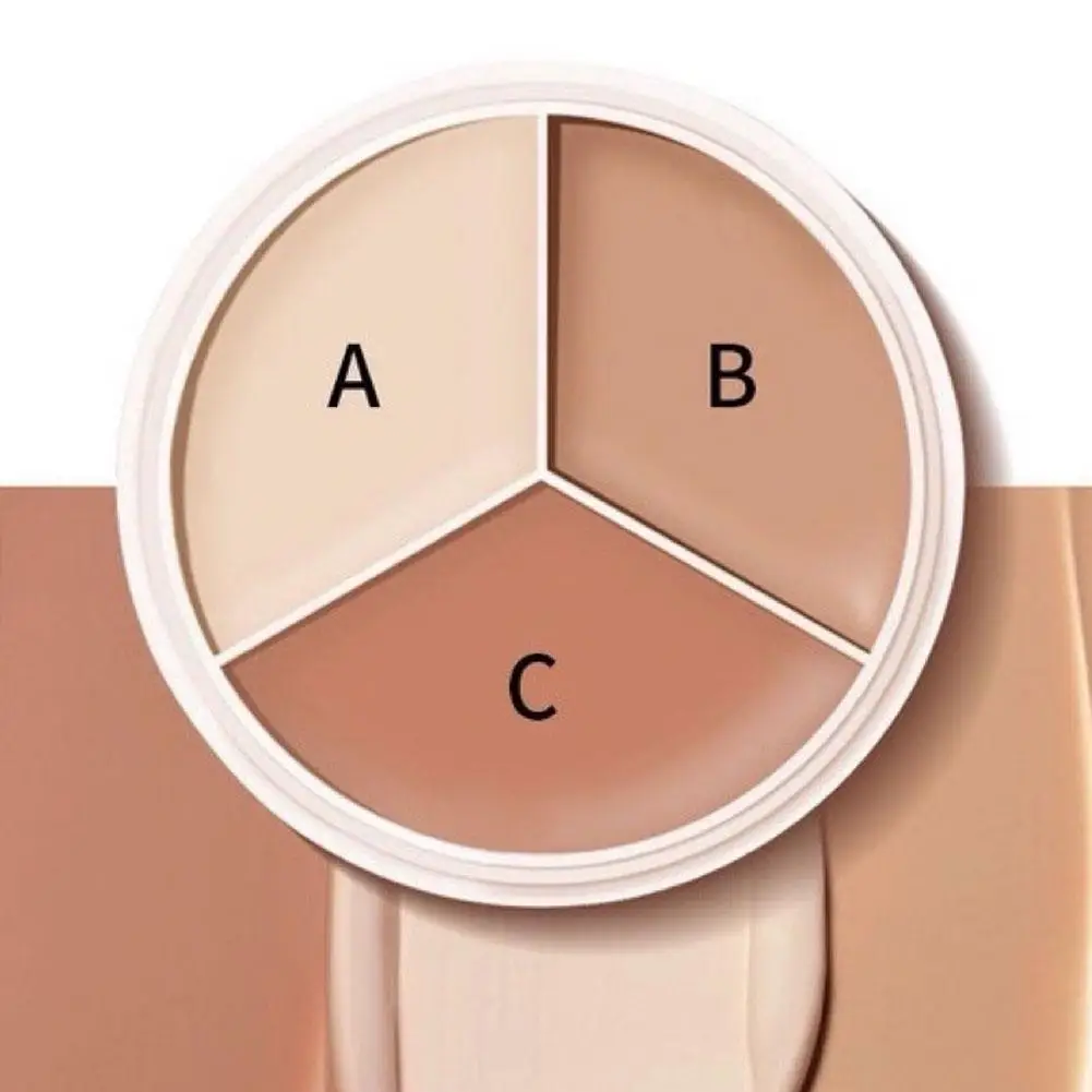 3 Kleur Concealer Foundation Crème Licht Hydraterende Concealer Palet Om Donkere Kringen Te Bedekken Traangroefvlekken Make-Up Cosmetica