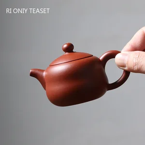 110ml Teko Bentuk Labu Buatan Tangan Kreatif Kapasitas Kecil Chaozhou Pot Teh Tanah Liat Ungu Ketel Infuser Teh Kecantikan Perlengkapan Minum Teh Cina 8 teh chaozhou penjualan terbaik - №