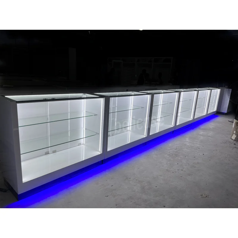 2025 مخصص. أثاث متجر عالي الجودة عرض زجاجي عرض متجر الدخان خزانة خشبية عد متجر الدخان