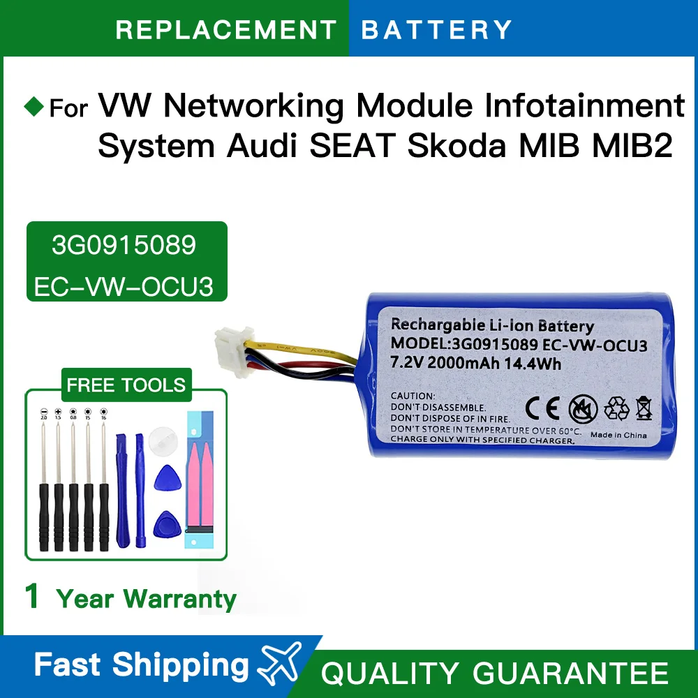 1-10pcs 3G0915089 EC-VW-OCU3 Backup Battery For VW Networking Module Infotainment System Audi SEAT Skoda MIB MIB2 3G0 915 089