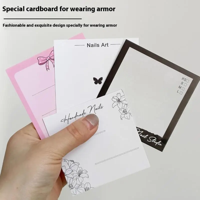 ✰✪20 Sheets Press On Nail Bottom Butterfly Cardboard Photo Prop Handmade False Nail Art Tips Display Show Card Manicure Tools