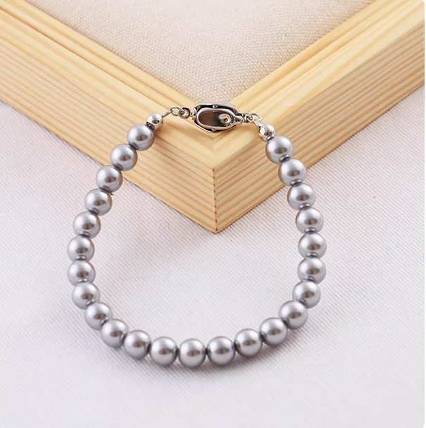 

GENUINE NATURAL SILVER GRAY PEARL BRACELET 6-7MM 6.5"
