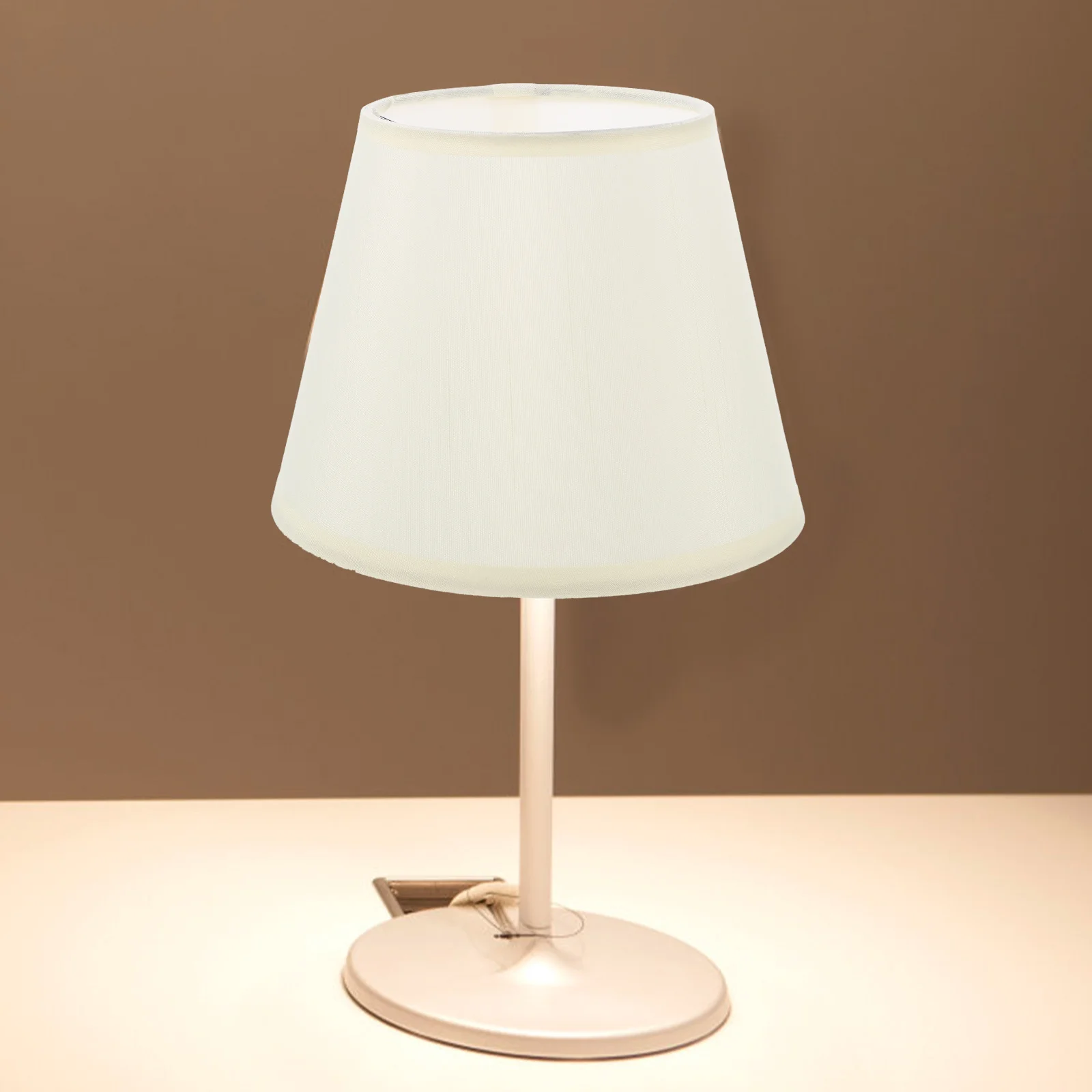 

Fabric Lampshade Decorative Shades Modern Hollow Out Carved Dorm Desk Metal Cover Bulb Lampshades for Table
