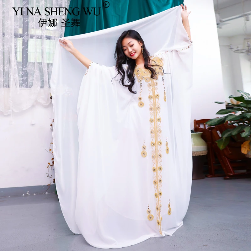 Sukienka khaleeji tradycyjna egipska, strój do tańca ludowego, taniec brzucha, kaftan, strój perskiego Zatoki Arabskiej, kostiumy na zawody tańca swingowego.