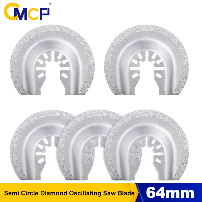 

CMCP 1 шт. Быстросменное осциллирующее пильное полотно для многофункционального инструмента, 64 мм, полукруглый алмазный отрезной диск для электроинструментов