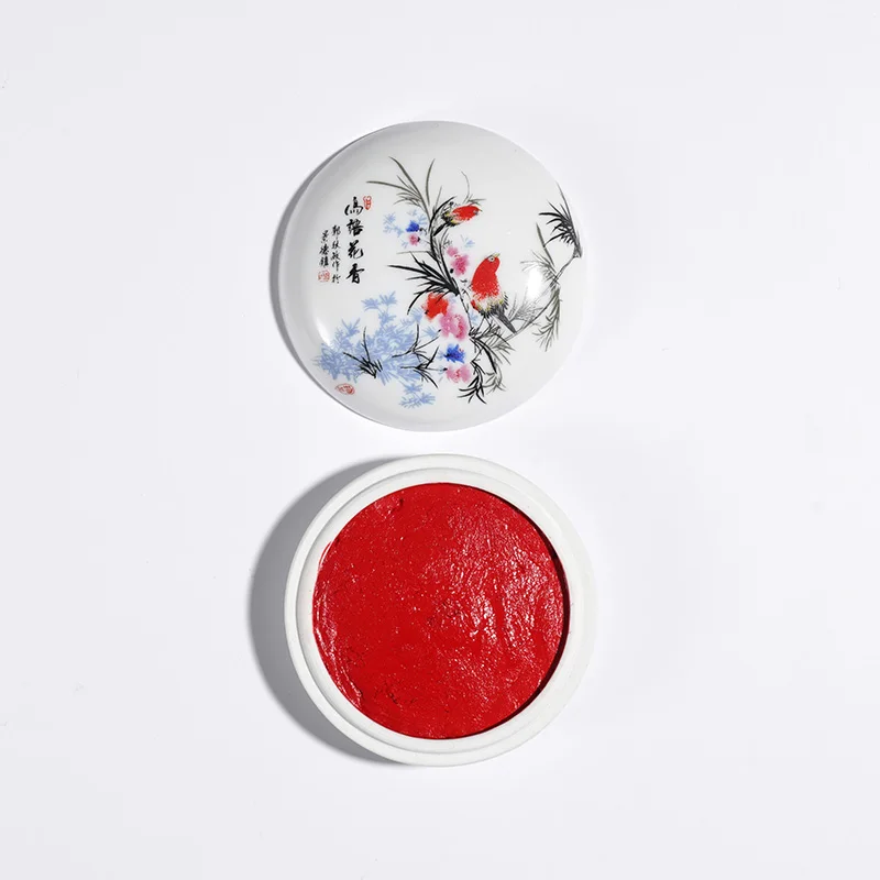 Pasta sigillante rossa rotonda da 30 g - Cinabro bermelglio puro, perfetta per calligrafia, pittura e sigilli personali