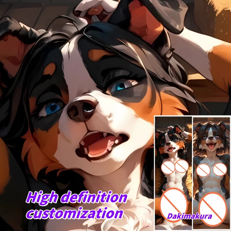 

Dakimakura Anime Animal Orcs Border Collie Girls Double-sided Print Life-size Body Pillow Cover Bedding Gifts