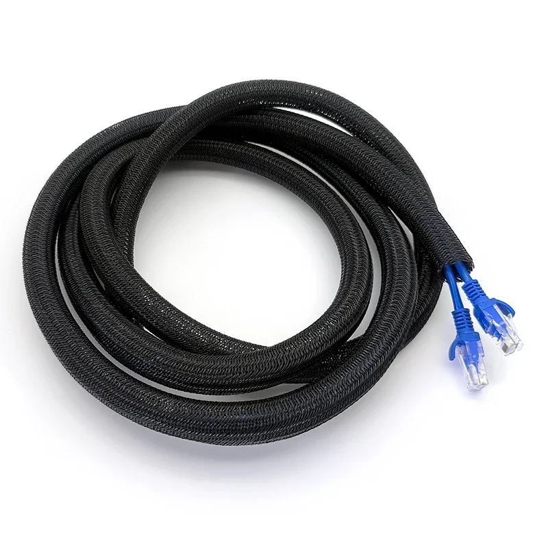 2/5M Split-Kabelschlauch 5mm ~ 50mm PET Geflochtener Isolierter Selbstschließender Schlauch USB-Kabelummantelung Stromkabel-Organizer Leitungsschutz – Detail 5