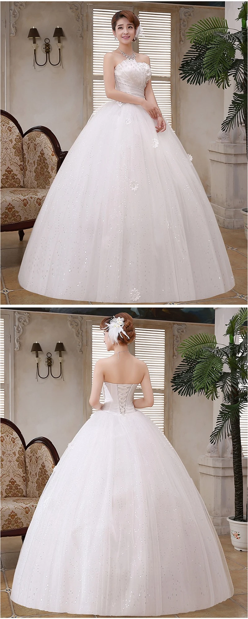 Customized New Luxury Beading Brush Train Lace Up Wedding Dress Sexy Strapless Applique Plus Size Bridal Gown Vestido De Noiva
