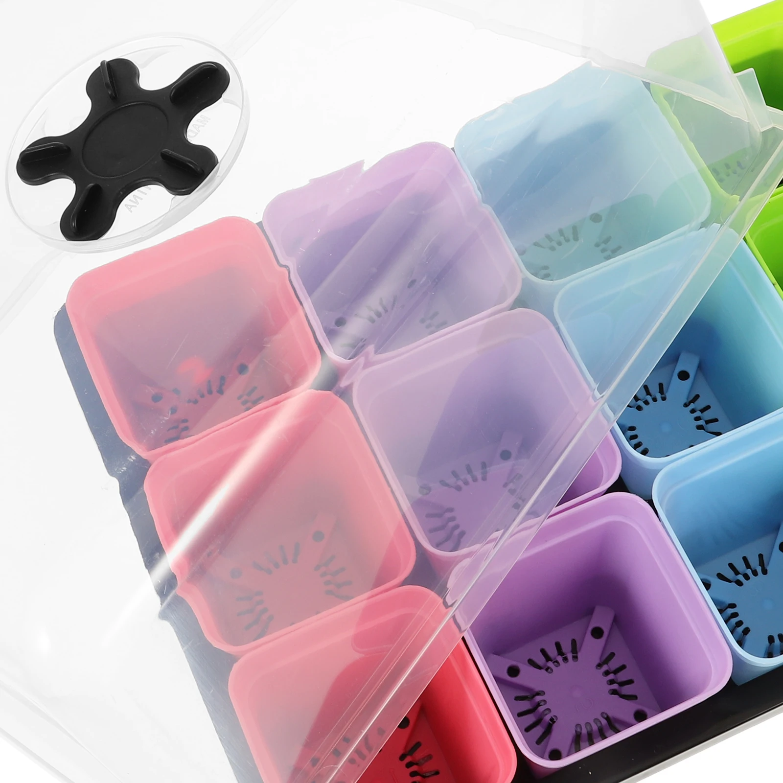

12 Cells Seedling Pot Set Home Planting Kits Lightweight Durable Plastic Pots Drainage Holes Tomato Vegetable Nursery Trays