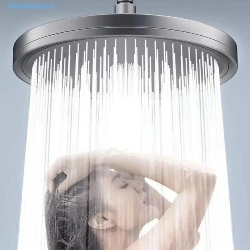 New 6 Modes High Pressure Top Spray Rain Shower Head Larger Flow Supercharge Rainfall Showerhead 360° Swivel Water Saving