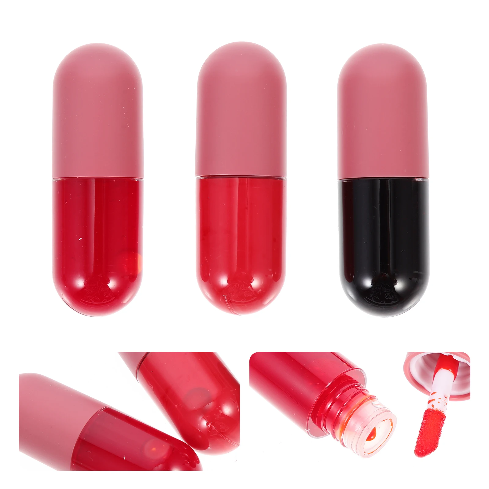 3Pcs Lip Oil Moisturizing Nourishing Formula Lightweight Portable Design for Dry Chapped Lips Daily Care Desalinate Lip Glosses