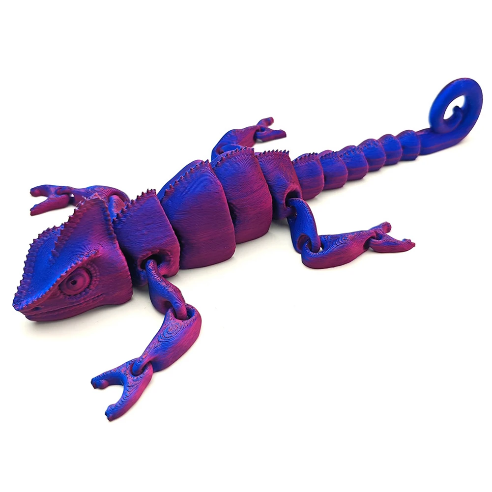 Flexible Joint Animal Lacertid Figurines 3D Printing Stuff Cheap 3D Print Chameleon Crawling Lizard Model Children Creative Toys