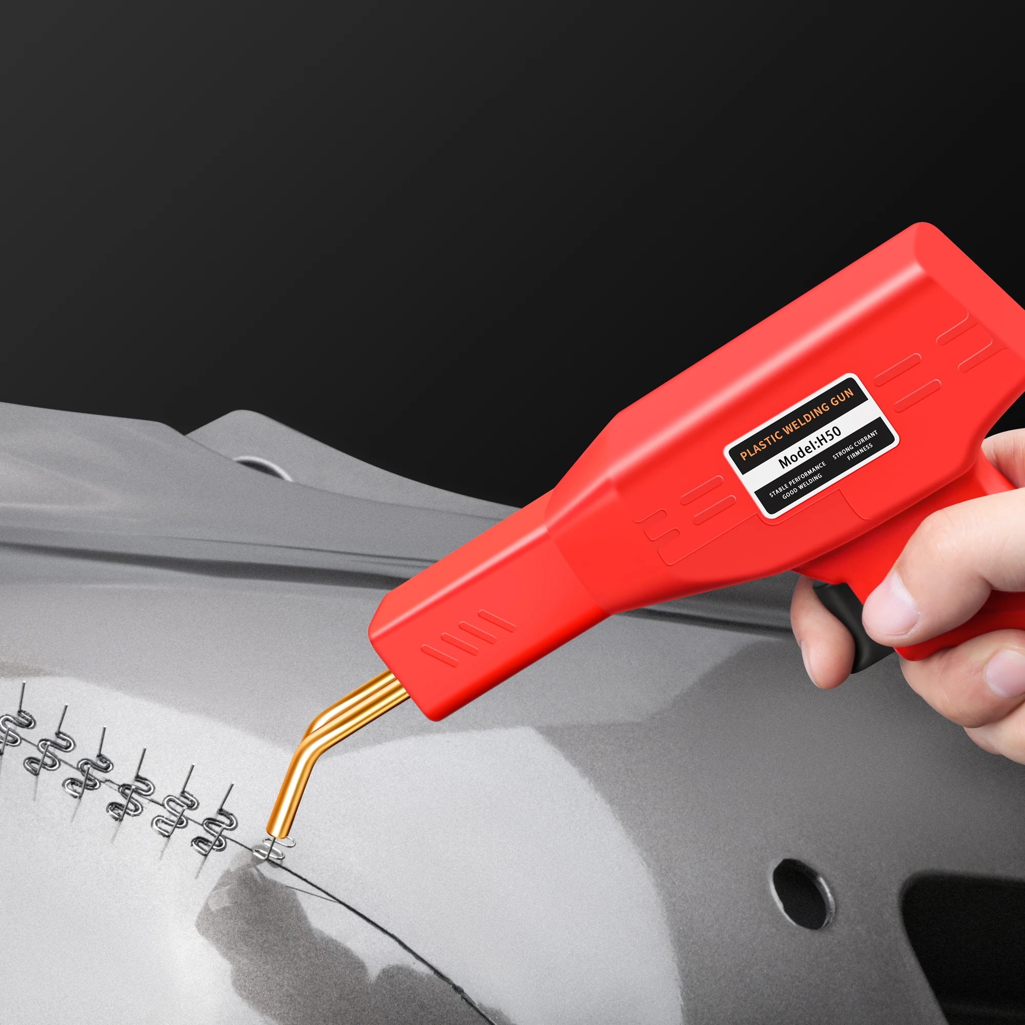 MicroData سيارة الوفير إصلاح الشعلة البلاستيك لحام الحرارة دباسة الوفير طقم تصليح البلاستيك إصلاح سبيكة لحام مع 200 قطعة الأظافر #1