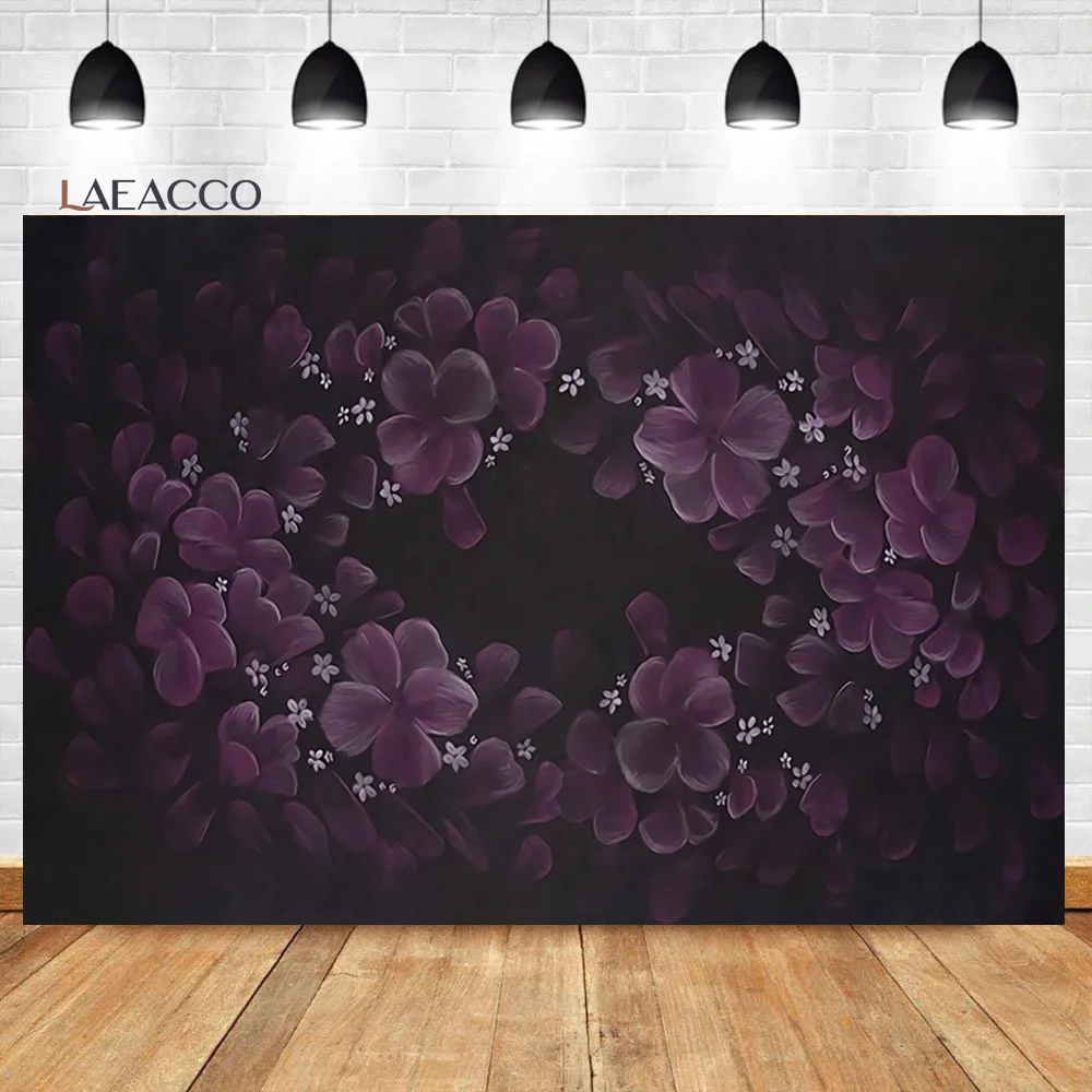 Laeacco Abstract Gradient Flowers Wall Backdrop Blossom Oil Painting Floral Newborn Adults Art Portrait Photography Background