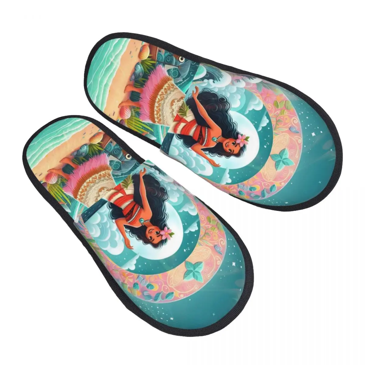 

Уютные тапочки Moana на заказ с эффектом памяти, женские тапочки с героями мультфильмов, спа-домашняя обувь