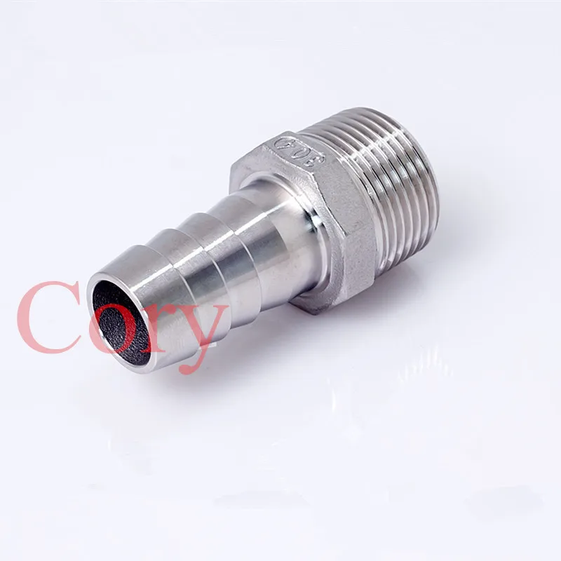 BSPT Male Thread Pipe Horse Barb flexible pipe Connector Fittings For Water Oil Gas Stainless Steel