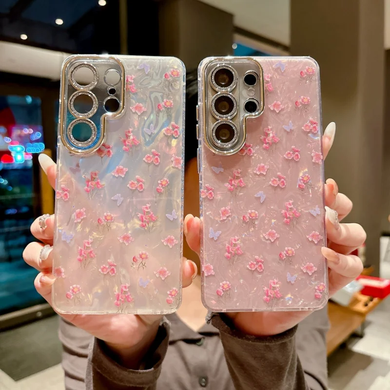 

Fresh and gentle small floral phone case suitable for SamsungS26ULTRAAll-Inclusive Soft Shells25ultra/s24ultraProtective case wi