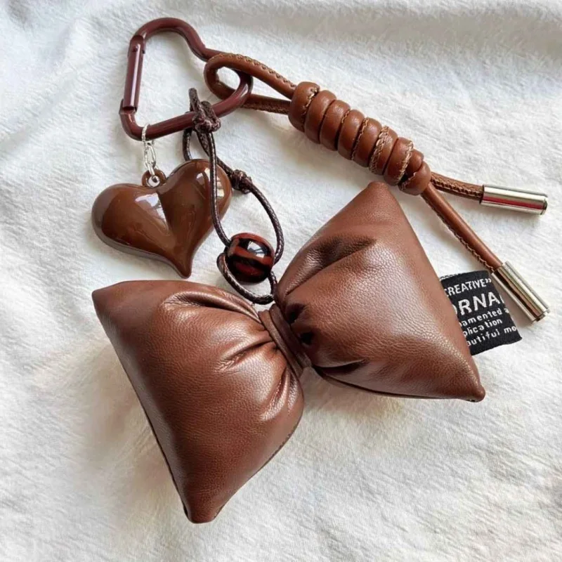 

Coffee Colored Bag Hanging Texture Leather Western Style High End Handmade Autumn And Winter Brown Bag Hanging Accessories