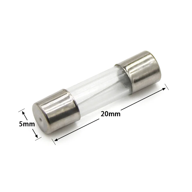 5X20mm Quick Break Glass Fuse Tube 250V Multiple Amperages F0.5A-30A Pack of 20/50/100 Pcs for Electrical Circuit Protection