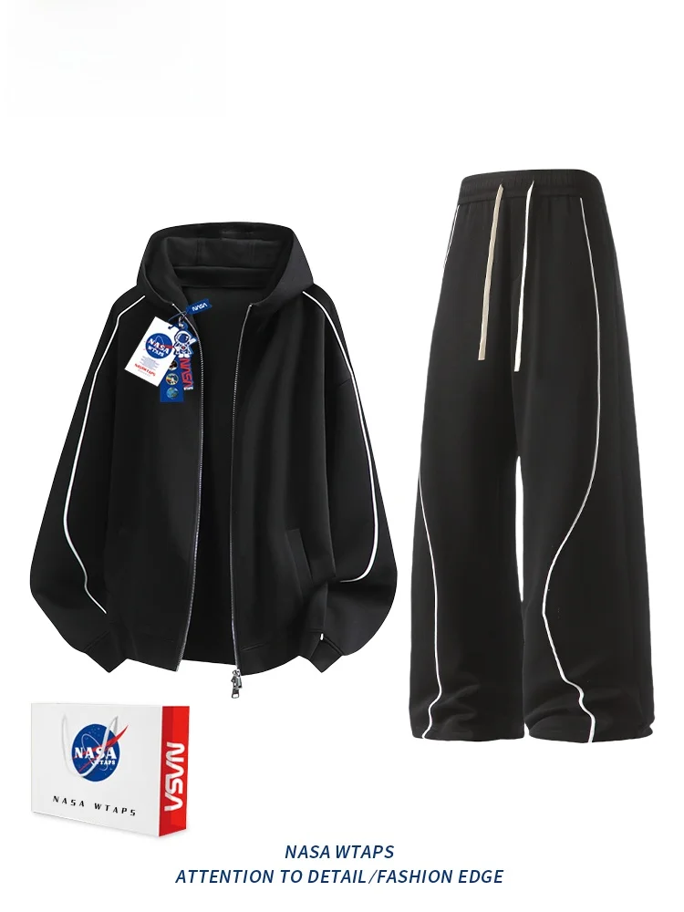 

WTAPS Casual Sports Set Men's Spring Autumn Faionable Street Sweater Two-Piece Set Running Clothes Trendy Long Sve Cotto...