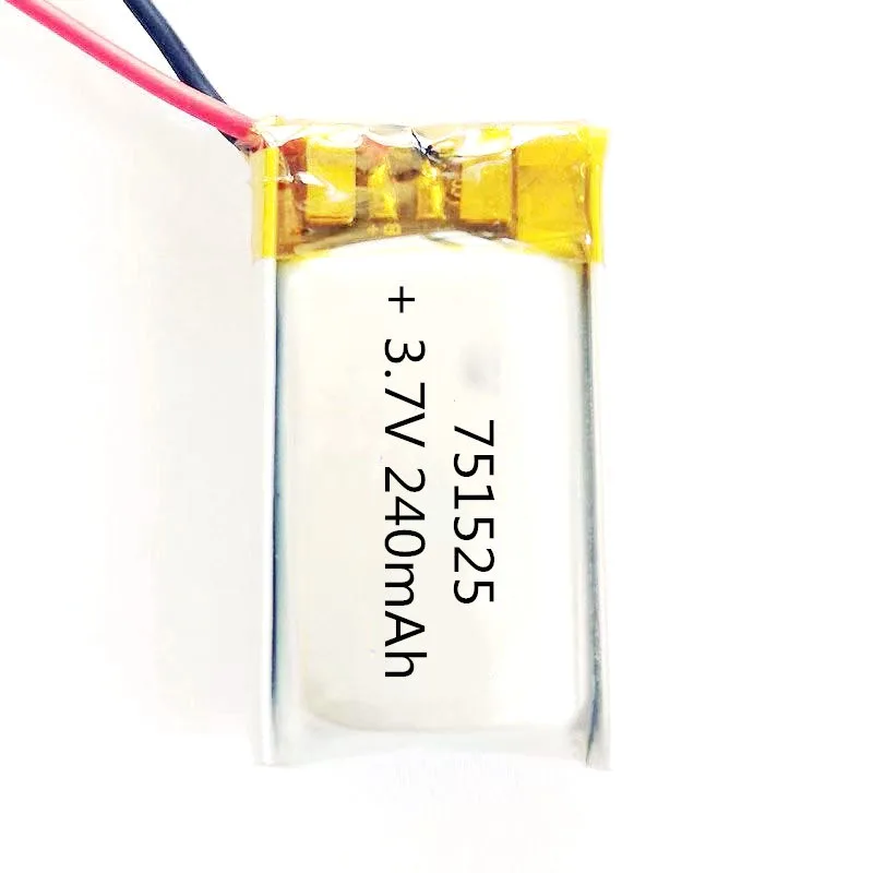 

2/5/10/20 Pcs 3.7V 240mAh 751525 Lithium Polymer Ion Battery 2.0mm JST Connector