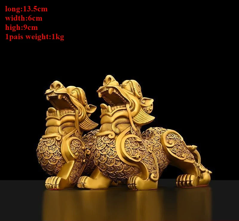 1pairs النحاس الشجاعة الثروة الحلي متجر جديد افتتاح ديكور غرفة المعيشة المنزلي الحرف #5