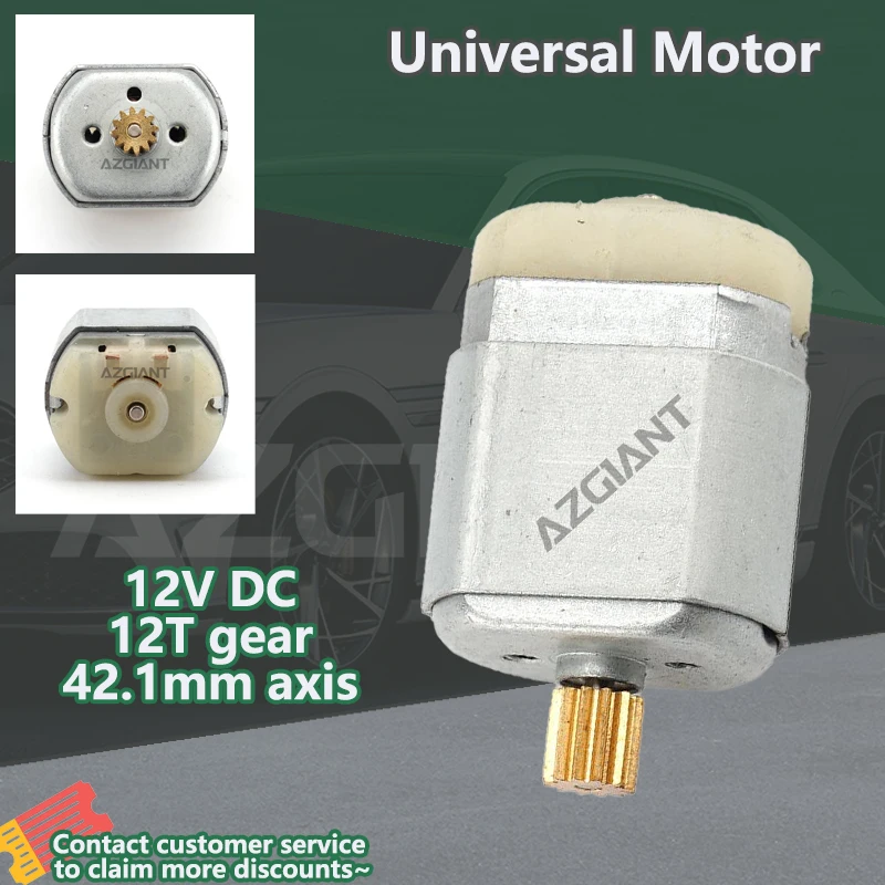 

AZGIANT Metal high copper carbon Brush 12V DC 12 teeth gear Motor with 42.1mm long shaft Automotive maintenance expert DIY