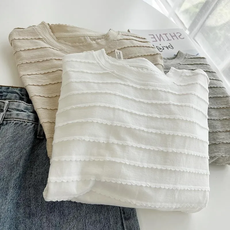 カジュアル ルーズ ラウンドネック Tシャツ レディース 夏 シンプル ファッション トップス コットン ビジネス ホームウェア カラー