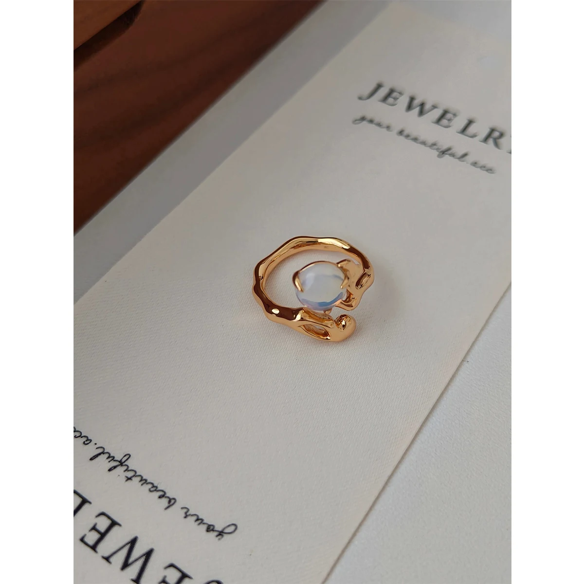 NEW ​ Full Body S925 Sterling Silver Plated With 18K Gold | Opal Stone Ring | Finger Rings 12-16 100638