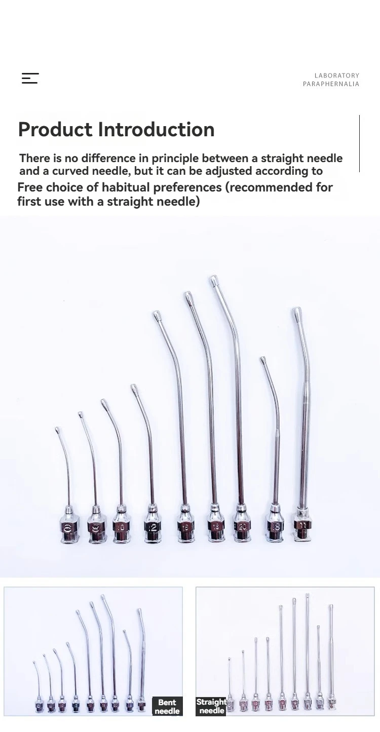 Metal gavage needle, stainless steel gavage tube for young mice and birds, feeding needle tube for young mice and birds