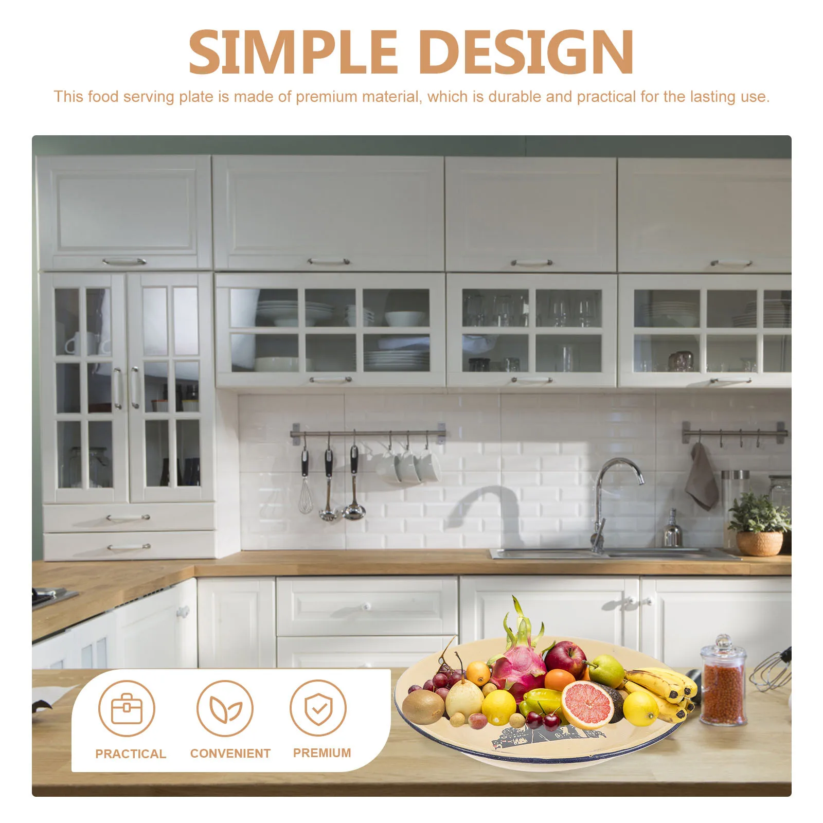 

2Pcs Enamelware Retro Plates Wide Shallow Shape Perfect for People Pets Stackable Easy Clean Serving Trays Appetizer Mini Plates