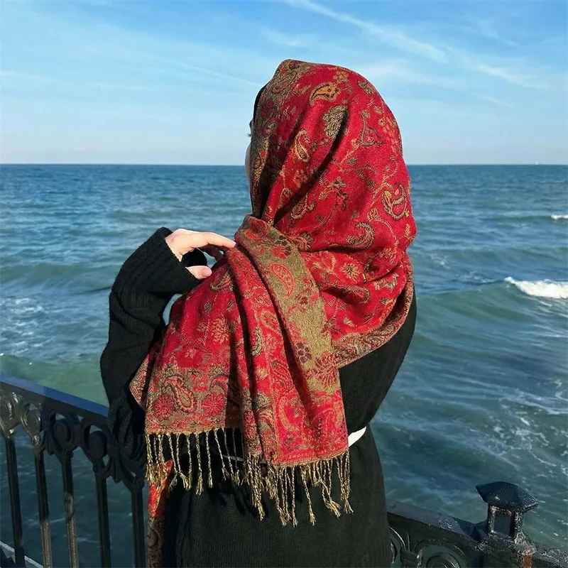 

Luxury Brand Autumn Cashmere Pashmina Shawl Lady Wrap Warm Winter Scarves Design Print Female Foulard Cotton Stoles Scarf 2026