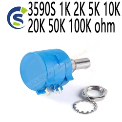 1pcs/lot Precision Potentiometer Adjustable Resistor 3590-2-102 103 502 103 203 503 104 3590S 1K 2K 5K 10K 20K 50K 100K ohm