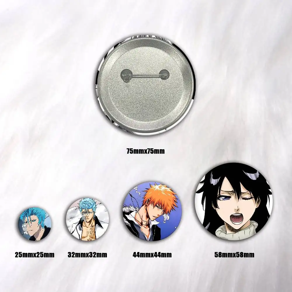 A-BLEACH ANIME Badge On Backpack Accessories Manga Icons Pins Round Cartoon Brooches For Clothes Bag Decor Gifts