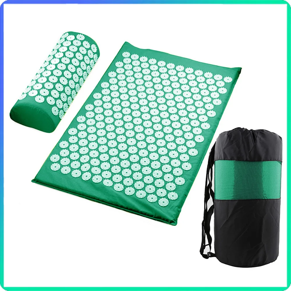 Acupressure Mat Massage Mat Pillow Set Needle Pad With Pillow applicator for Neck Foot Yoga Mat with Needle Back Cushion